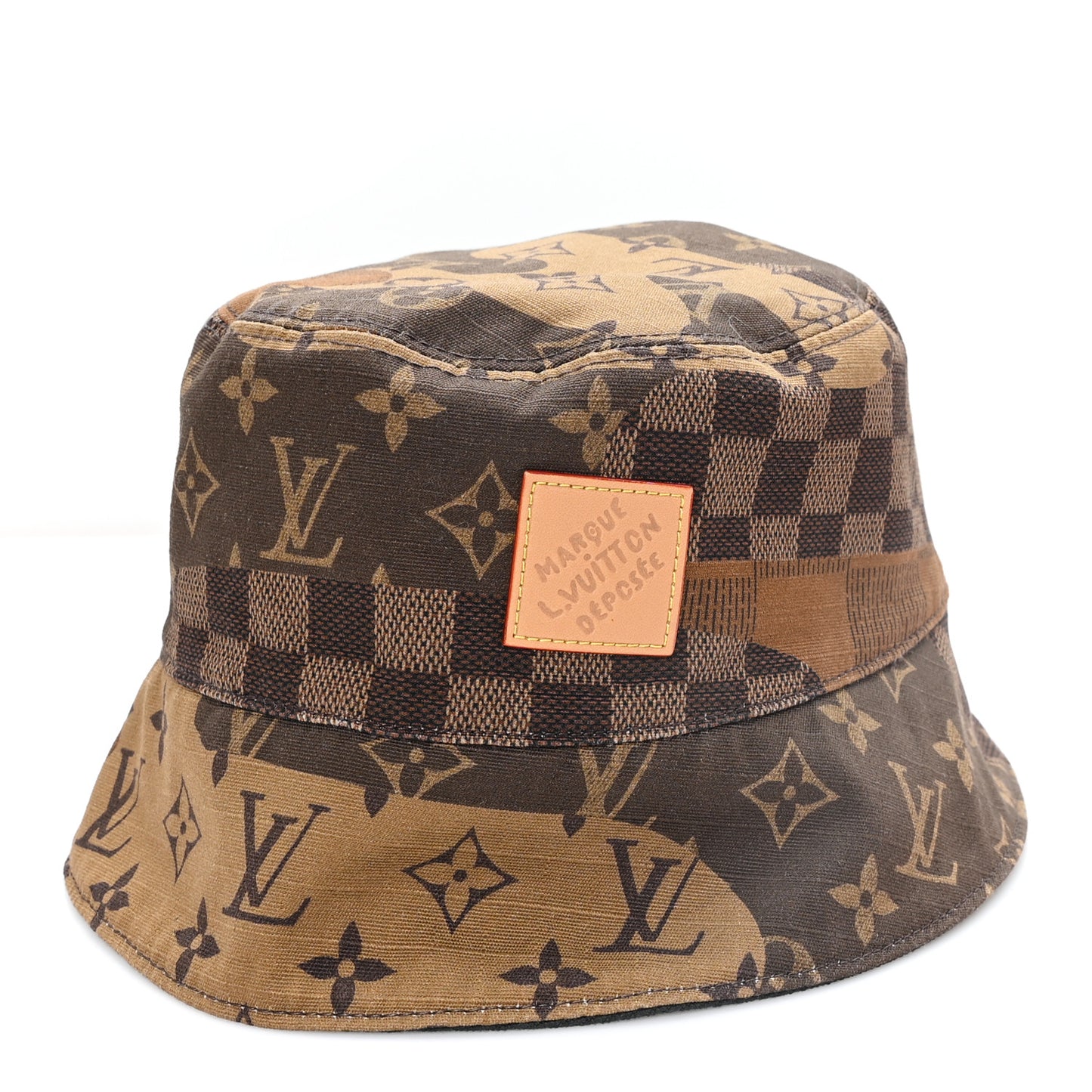 Monogram Landscape Reversible Bucket Hat M Brown Black
