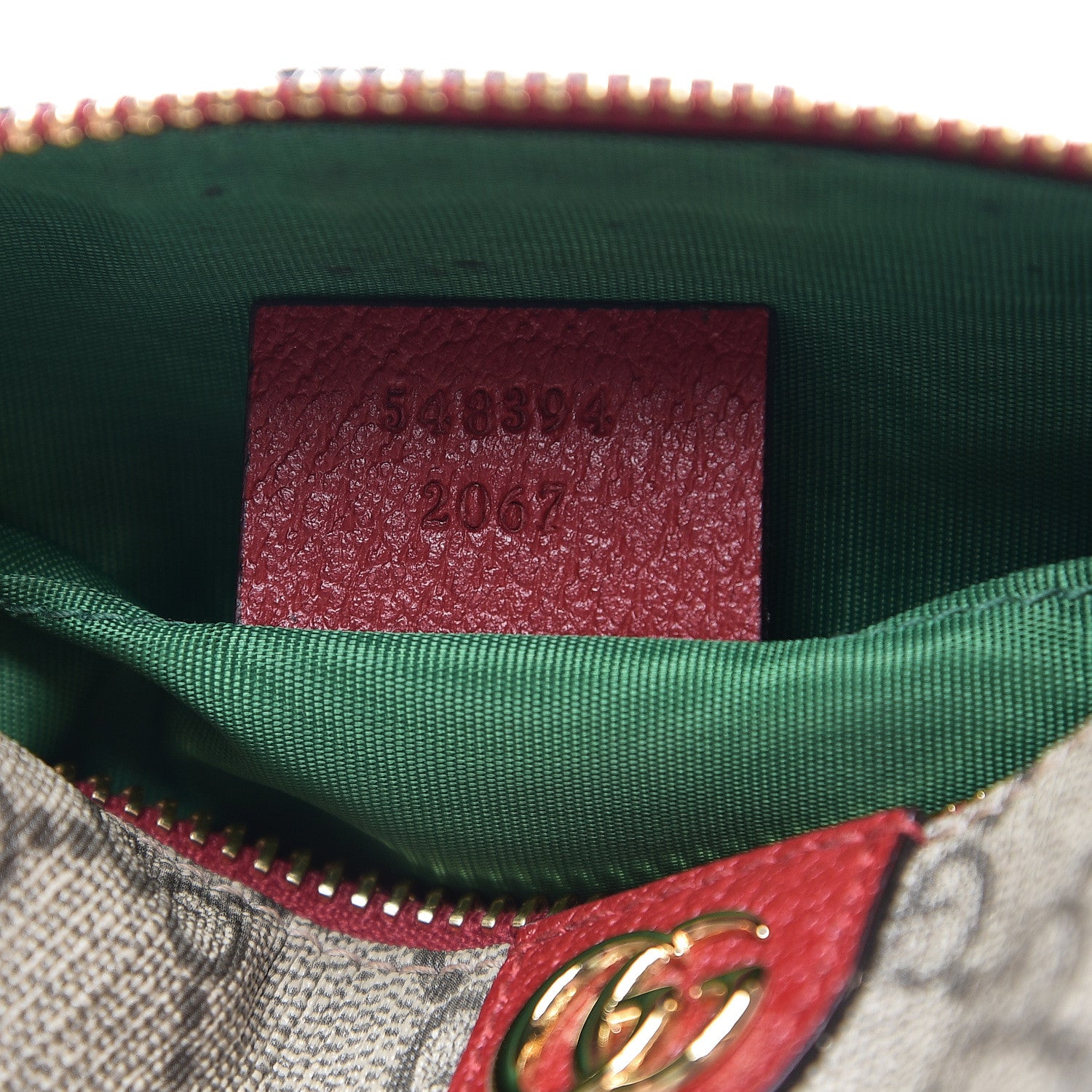 Gucci Soft GG Supreme Monogram Calfskin Small Ophidia Cosmetic Case Beige Ebony Hibiscus Red 6 of 9