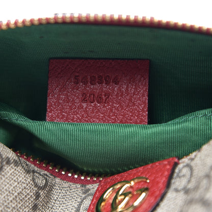 Gucci Soft GG Supreme Monogram Calfskin Small Ophidia Cosmetic Case Beige Ebony Hibiscus Red 6 of 9