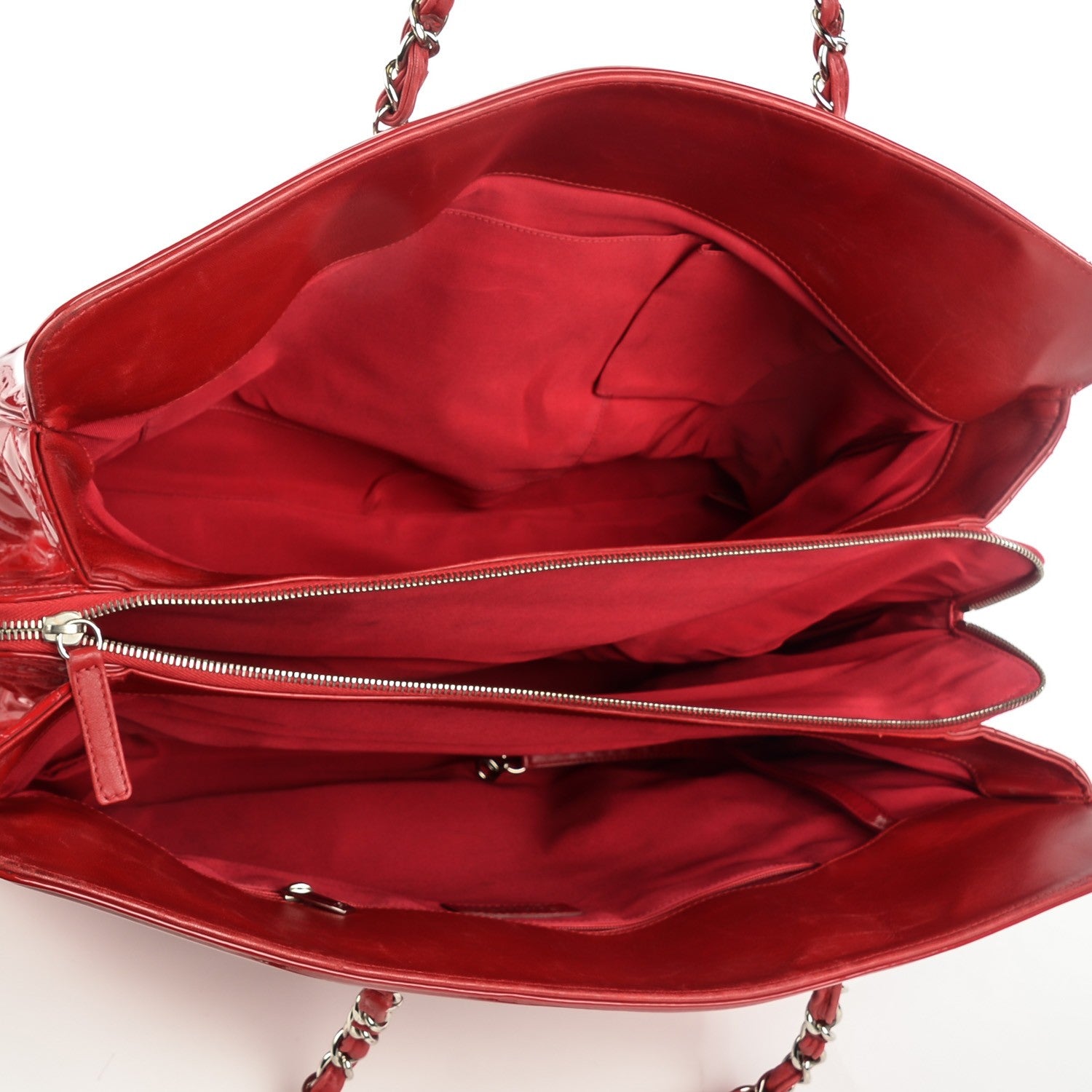 Chanel Patent Calfskin XL Lipstick Tote Red 5 of 7