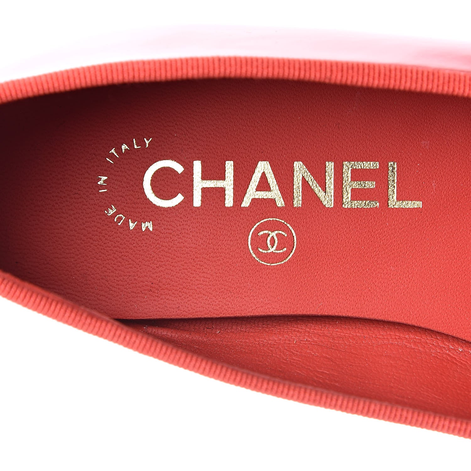 Chanel Patent Cap Toe Ballerina Flats 37 Red Black 7 of 8