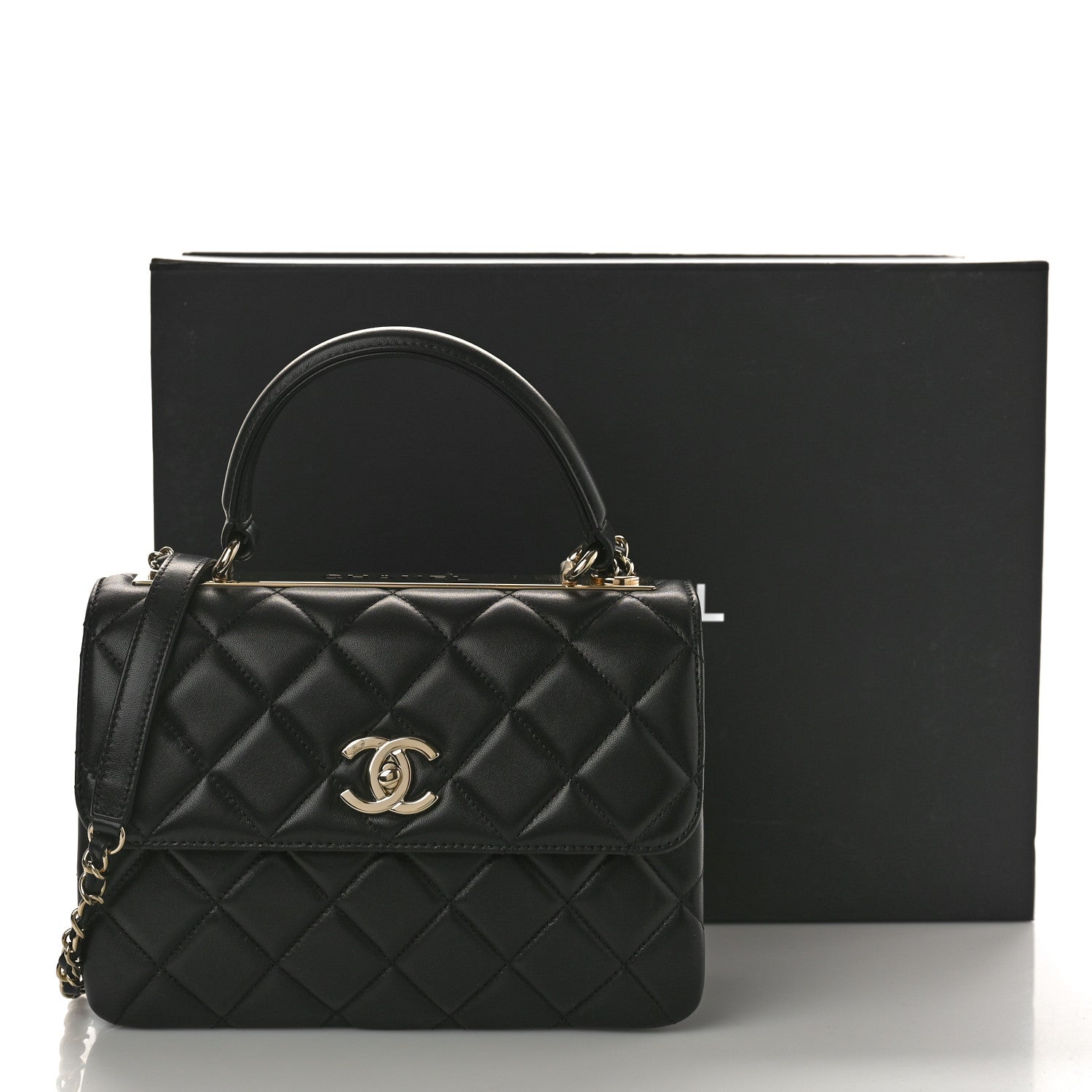 Chanel Lambskin Quilted Small Trendy CC Dual Handle Flap Bag Black 10 of 10