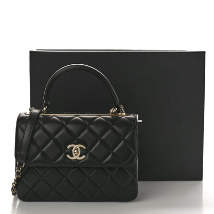 Chanel Lambskin Quilted Small Trendy CC Dual Handle Flap Bag Black 10 of 10