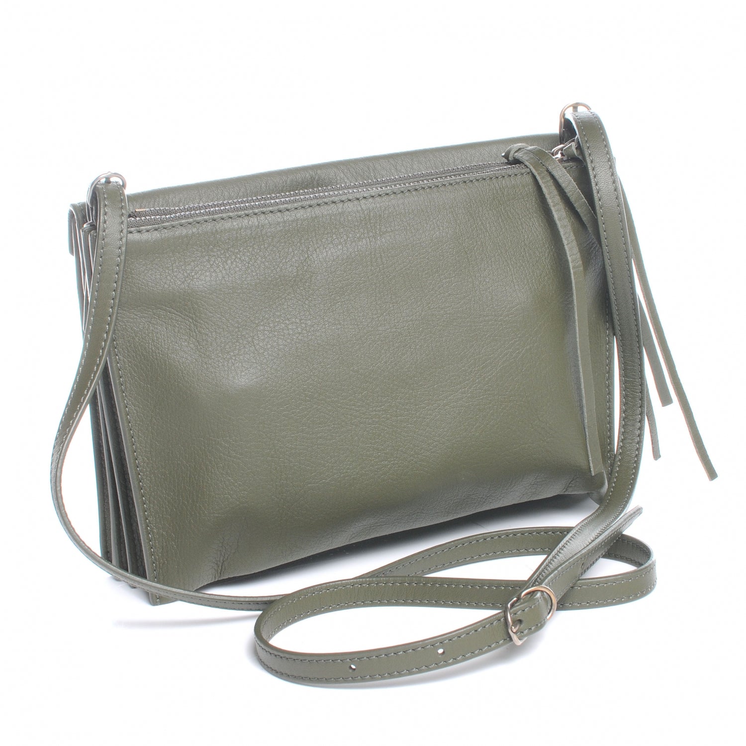 Balenciaga Grained Calfskin Papier Mini Triple Crossbody Vert Kaki 3 of 8