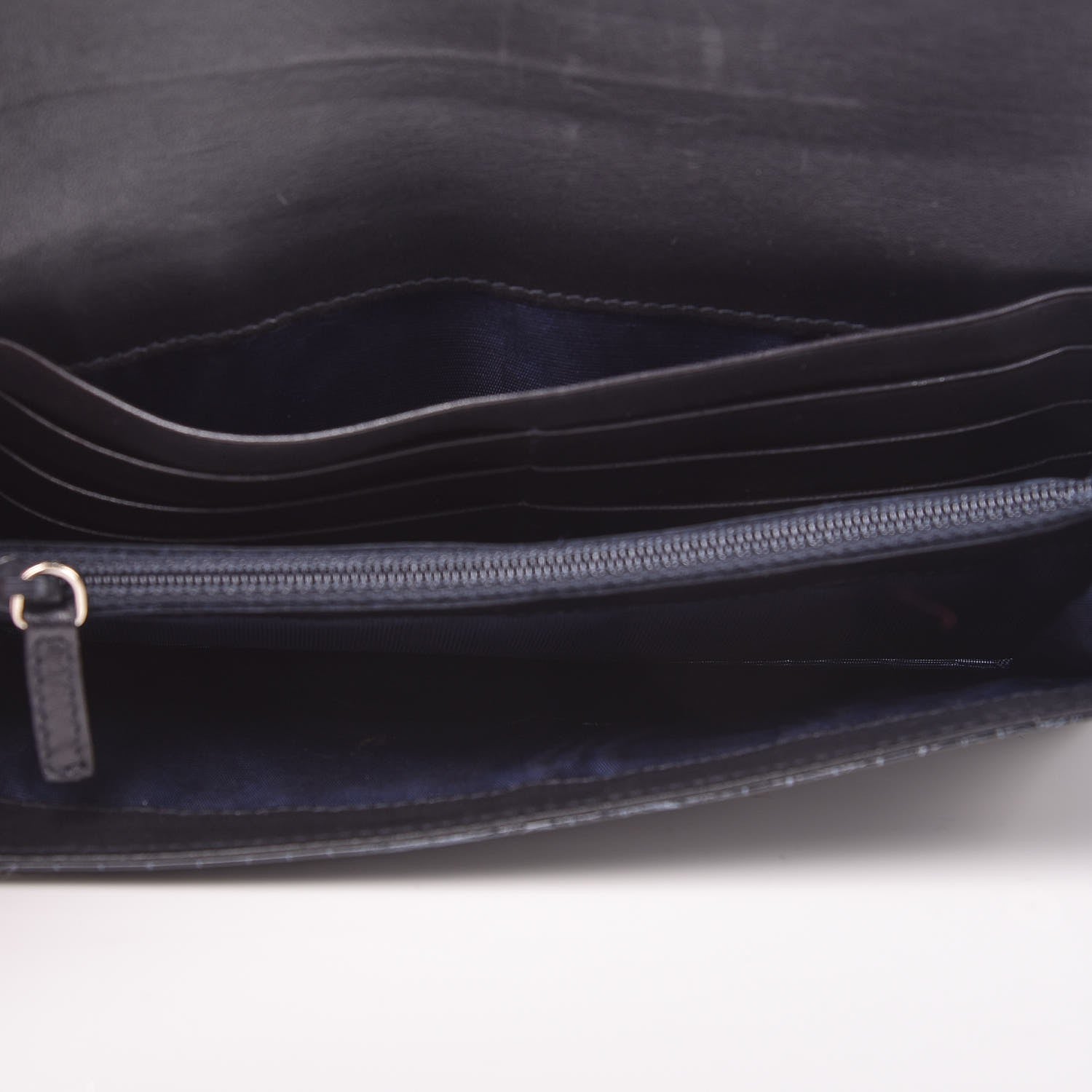 Prada Crocodile Embossed Flap Wallet Blue 5 of 8