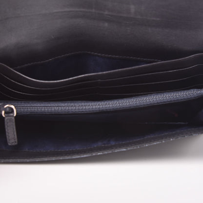 Prada Crocodile Embossed Flap Wallet Blue 5 of 8
