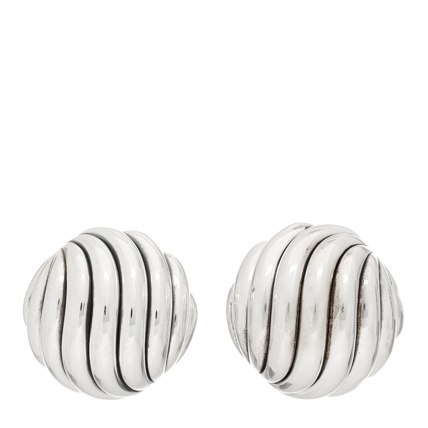 Sterling Silver 17mm Sculpted Cable Stud Earrings