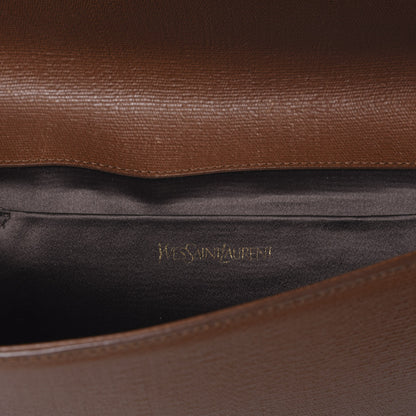 Saint Laurent Textured Calfskin Y Ligne Clutch Brown 5 of 9