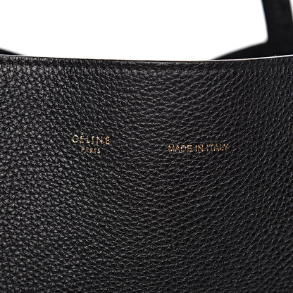 Celine Soft Grained Calfskin Small Belt Cabas Phantom Black 10 of 10