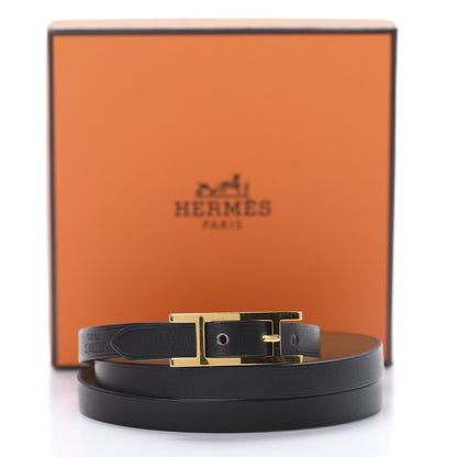 Hermes Chamonix Hapi 3MM Triple Tour Wrap Bracelet S Black 8 of 8