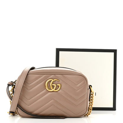 Gucci Calfskin Matelasse Mini GG Marmont Chain Shoulder Bag Porcelain Rose 13 of 13