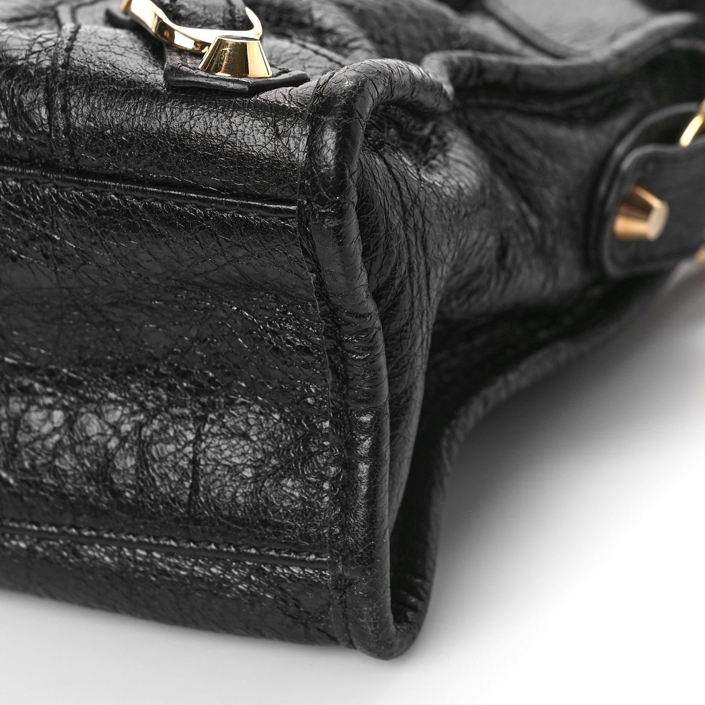 Agneau Classic Gold Hardware Mini City Black