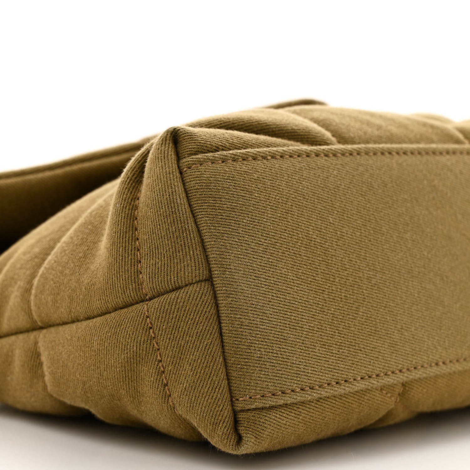 Saint Laurent Canvas Quilted Toy Loulou Puffer Monogram Chain Satchel Fir Green 9 of 11