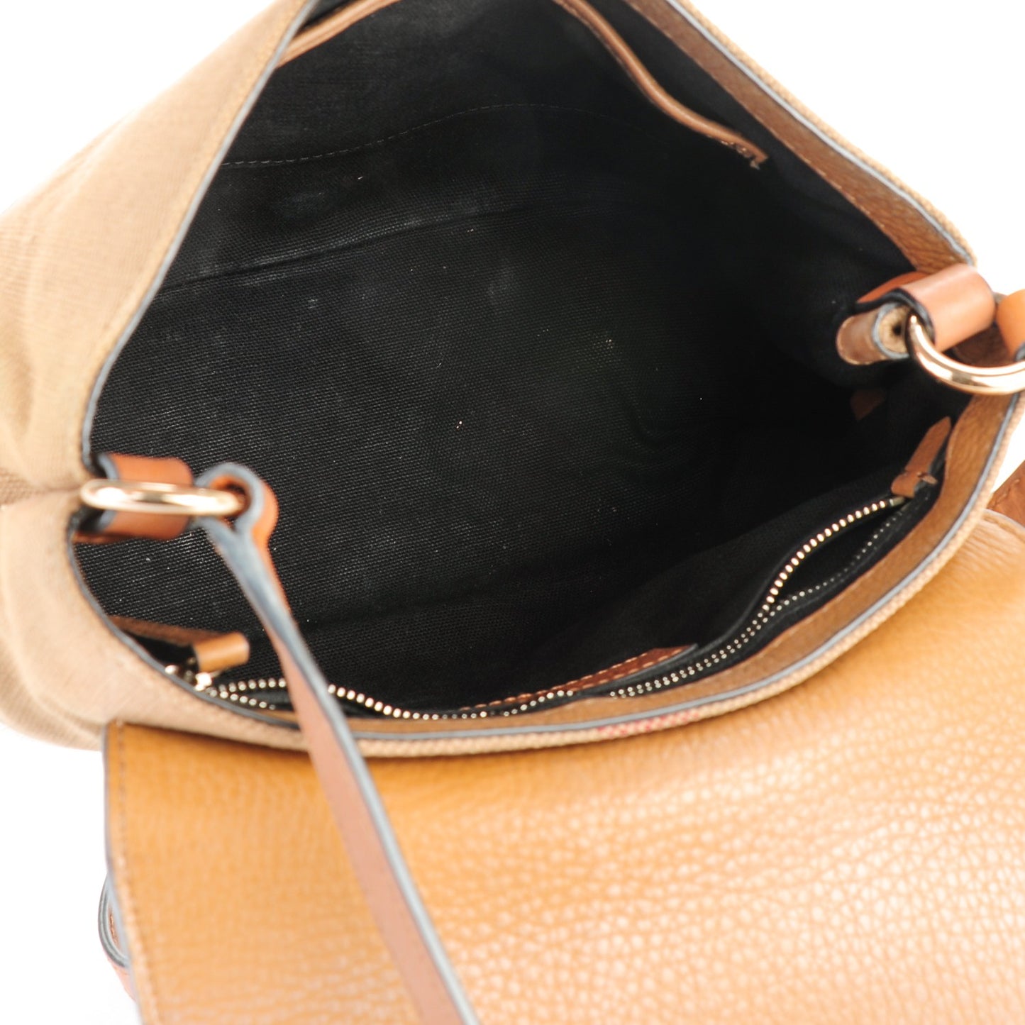 Mega Check Grainy Calfskin Small Gowan Messenger Bag Saddle Brown