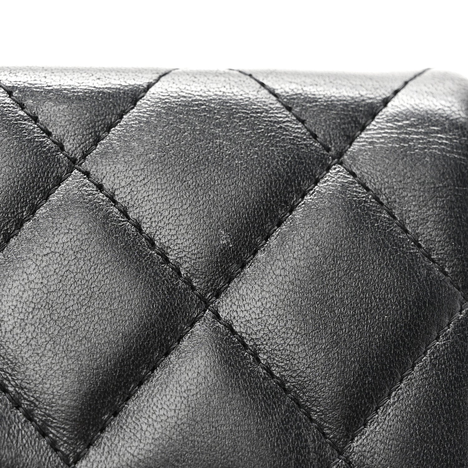 Chanel Lambskin Quilted Large Flap Wallet Black 12 of 14
