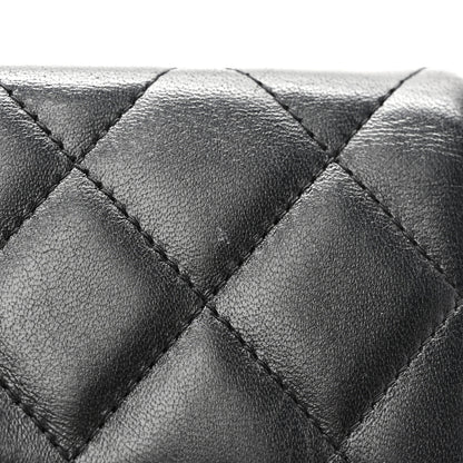 Chanel Lambskin Quilted Large Flap Wallet Black 12 of 14