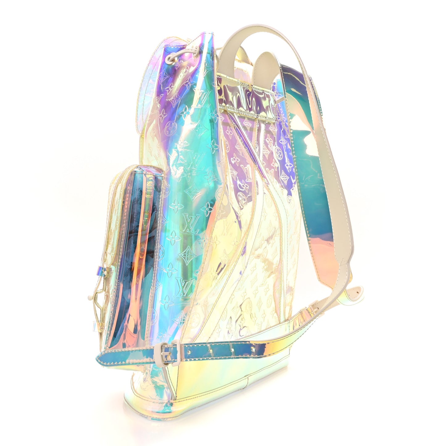 PVC Monogram Christopher Backpack GM Iridescent Prism