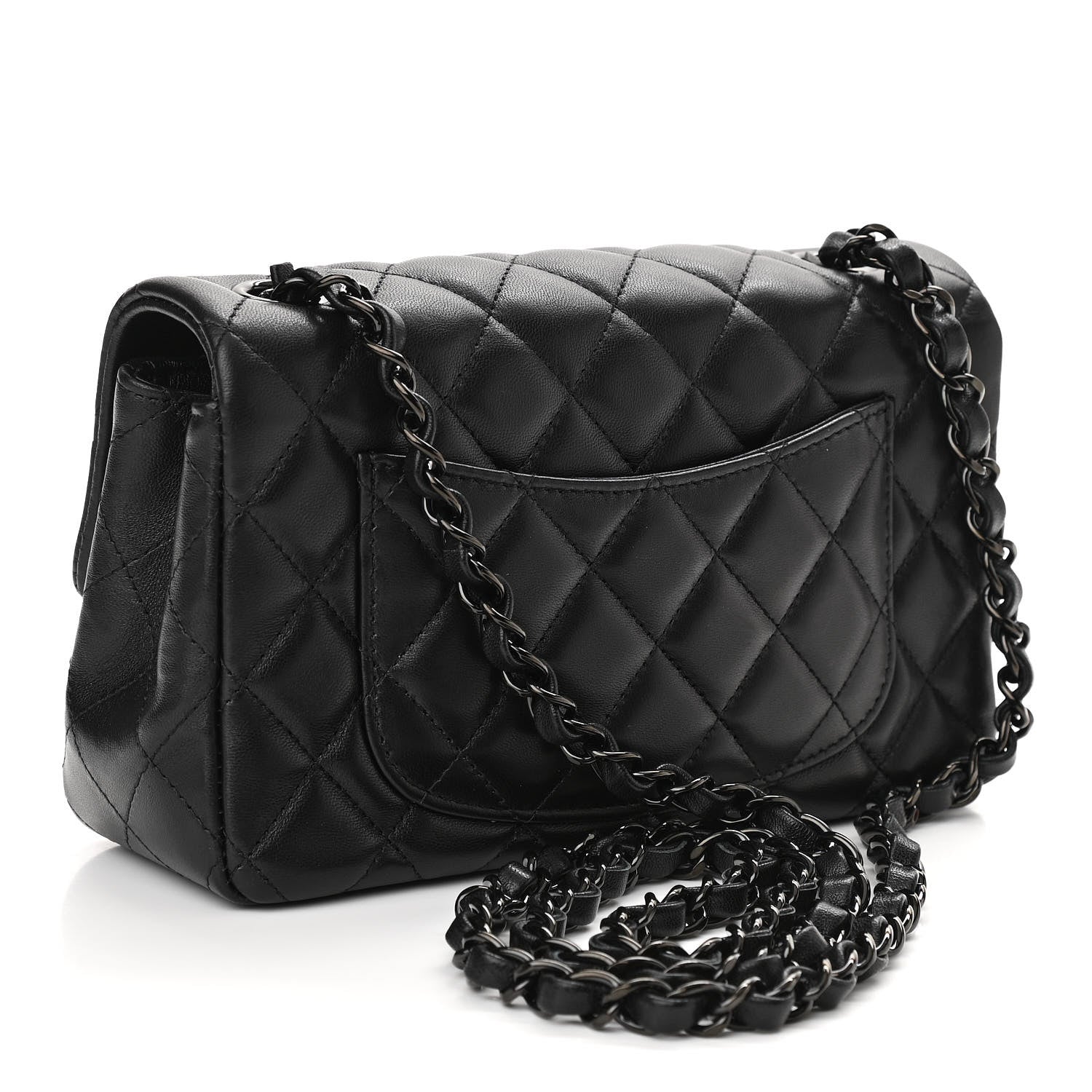 Chanel Lambskin Quilted Mini Rectangular Flap So Black 3 of 11