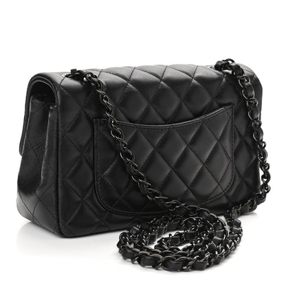 Chanel Lambskin Quilted Mini Rectangular Flap So Black 3 of 11