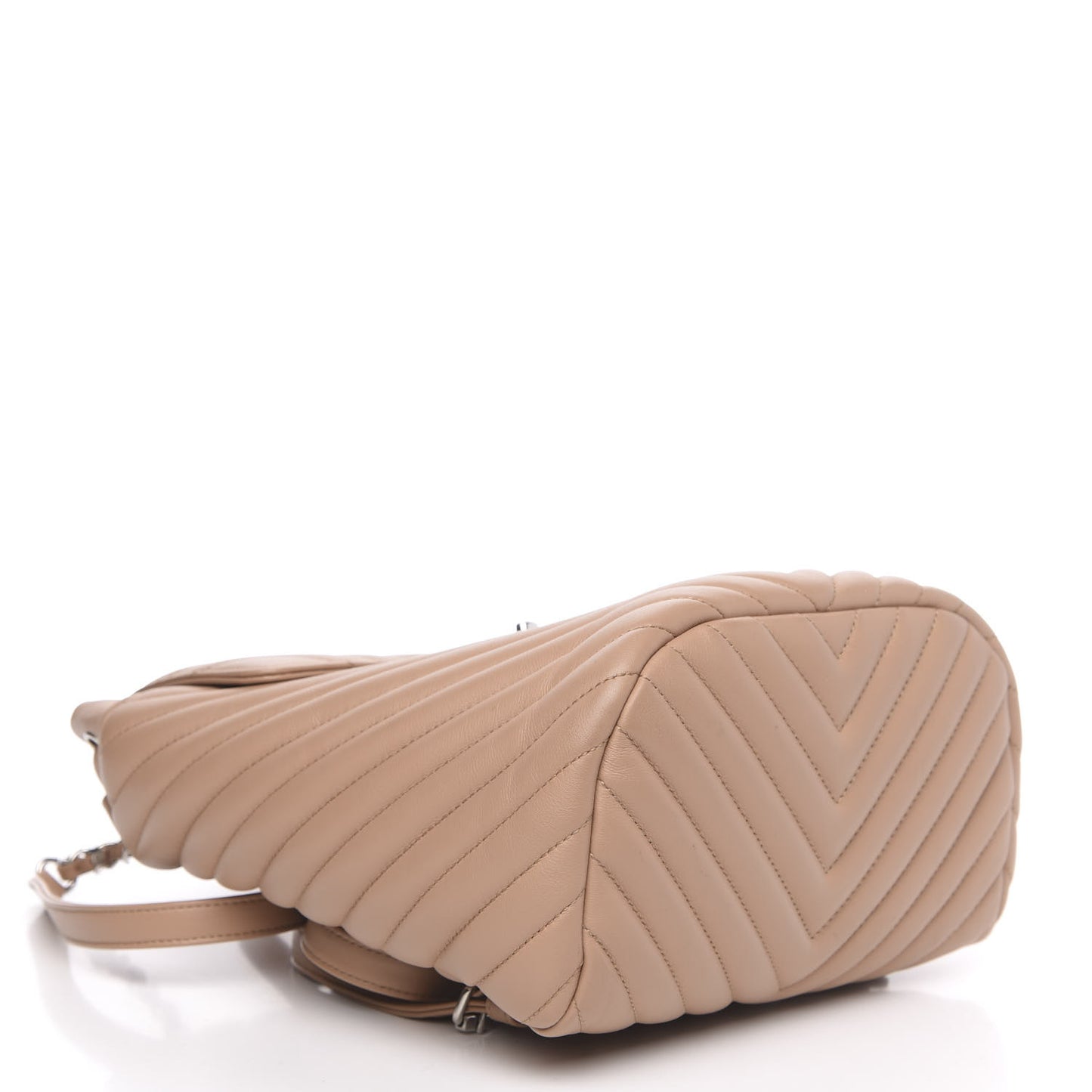 Calfskin Chevron Quilted Small Urban Spirit Backpack Beige