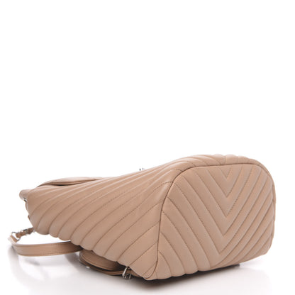 Chanel Calfskin Chevron Quilted Small Urban Spirit Backpack Beige 3 of 12