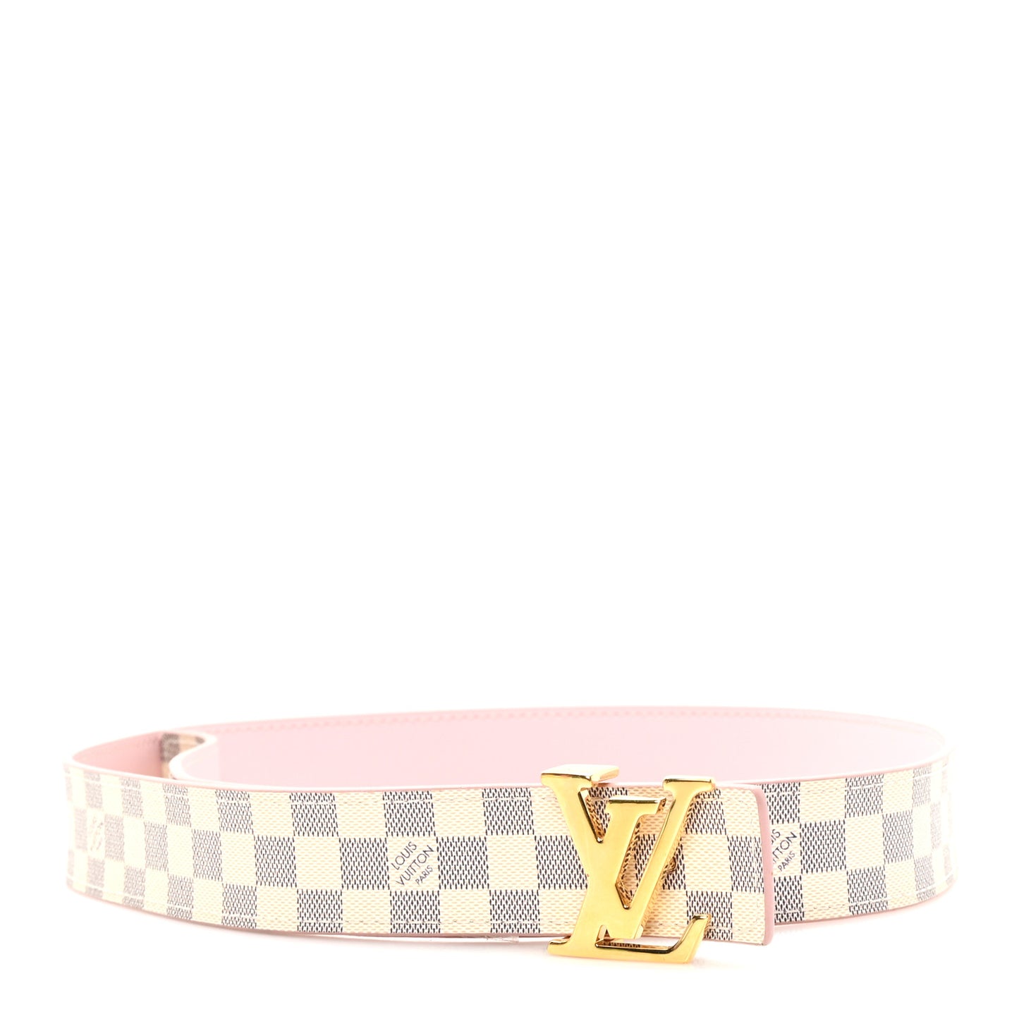 Damier Azur 30mm LV Initiales Reversible Belt 80 32 Pink