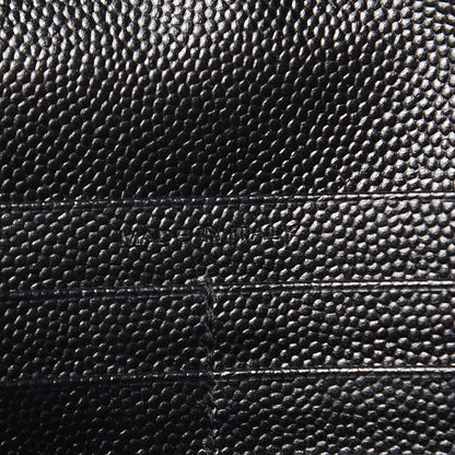 Saint Laurent Grain De Poudre Matelasse Chevron Monogram Chain Wallet Black 6 of 10