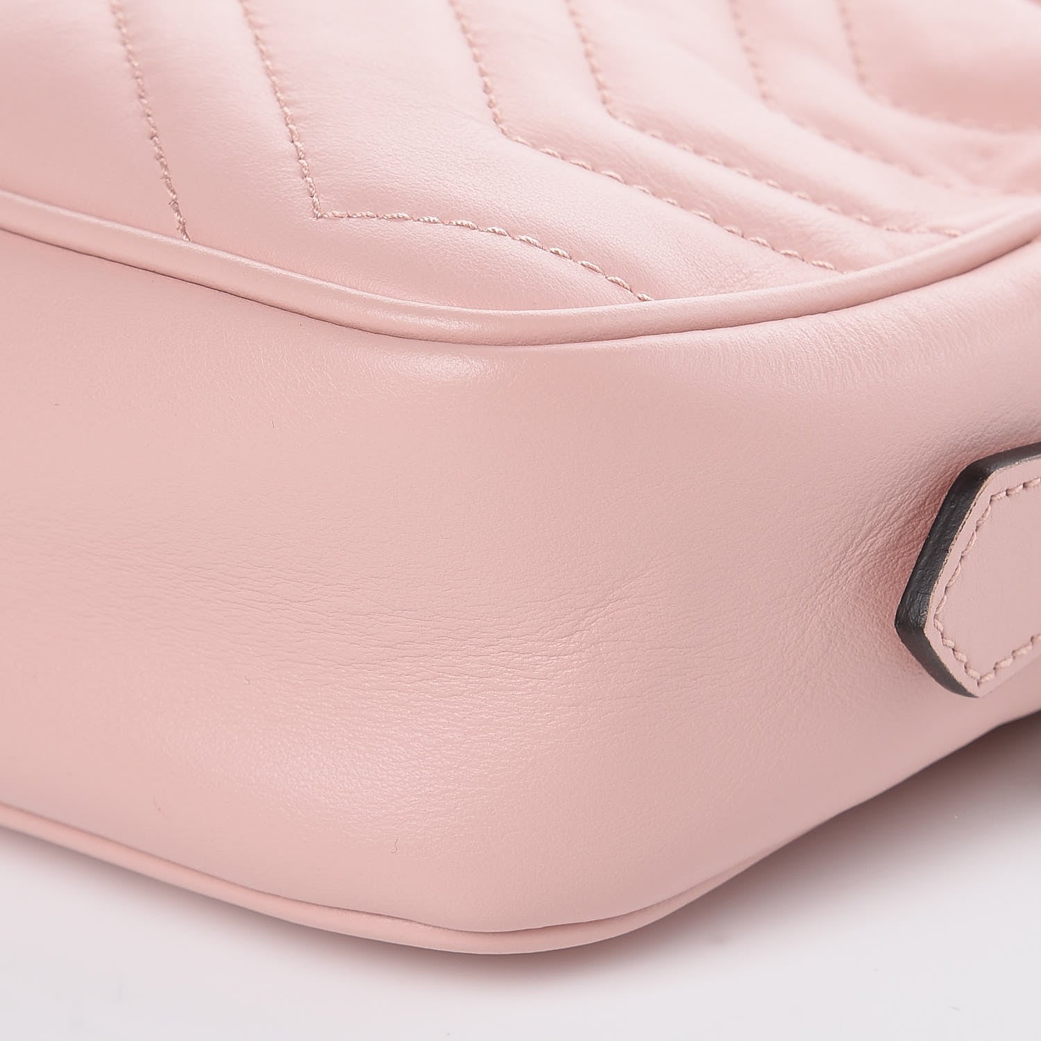 Gucci Calfskin Matelasse Mini GG Marmont Chain Shoulder Bag Perfect Pink 9 of 9