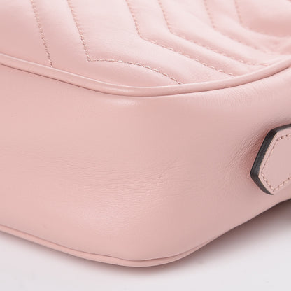 Gucci Calfskin Matelasse Mini GG Marmont Chain Shoulder Bag Perfect Pink 9 of 9