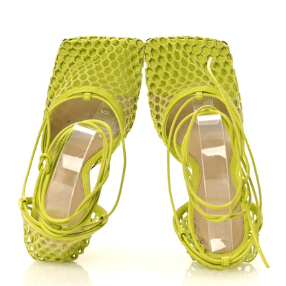 Bottega Veneta Mesh Nappa Stretch Ankle Tie Sandals 39 Kiwi 2 of 15