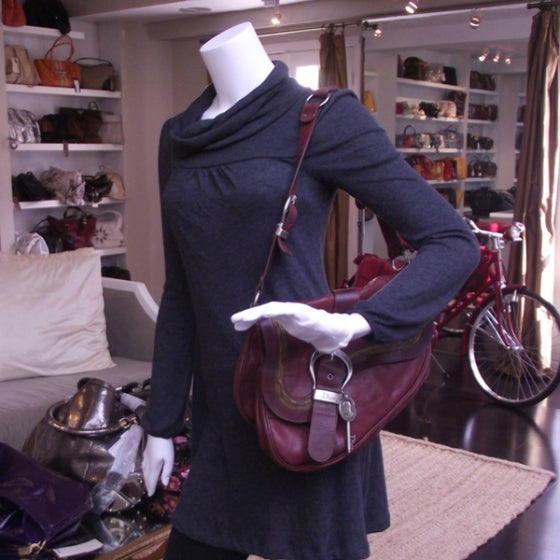 Christian Dior Leather GAUCHO Burgundy 2 of 10