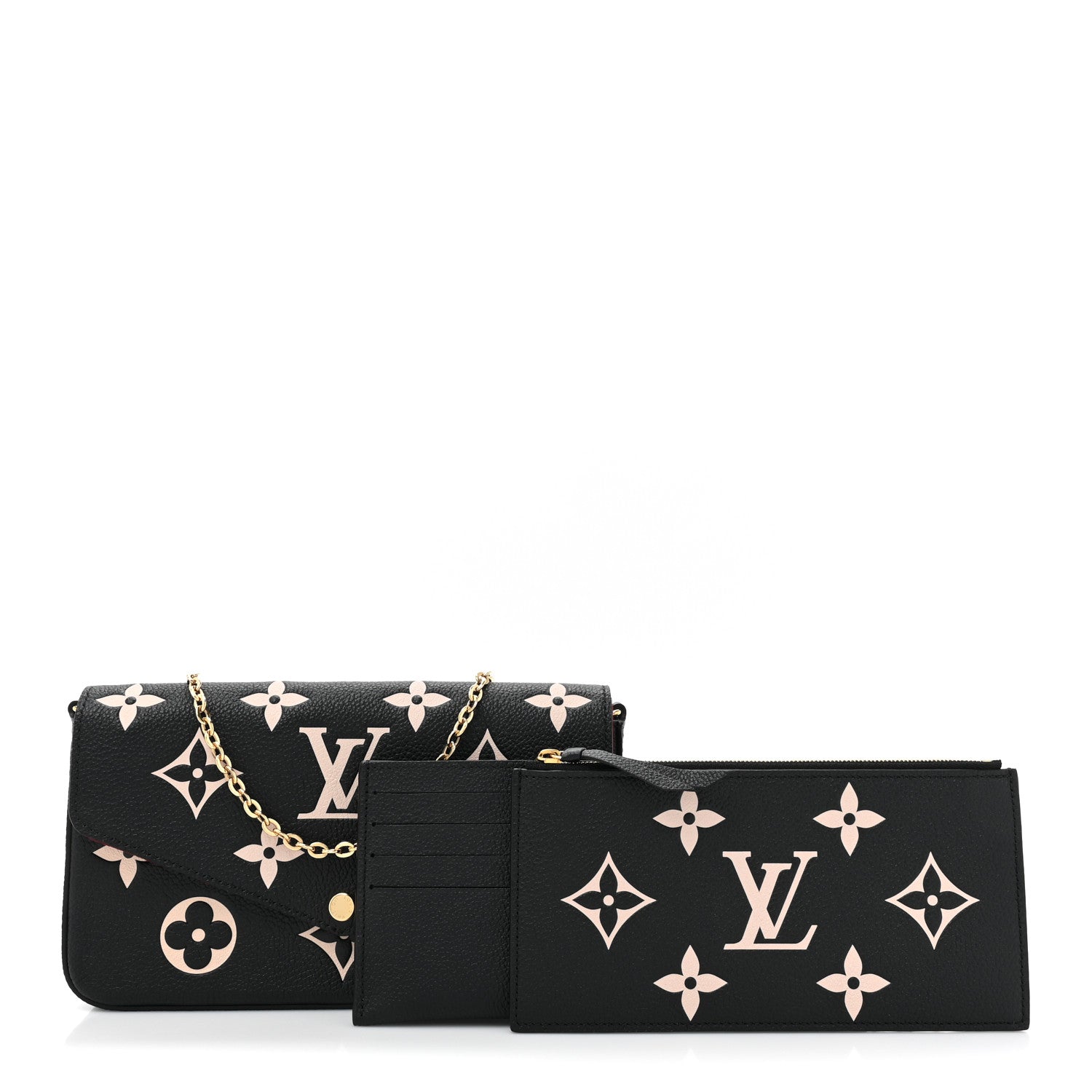 Louis Vuitton Empreinte Monogram Giant Felicie Pochette Black Beige 3 of 12