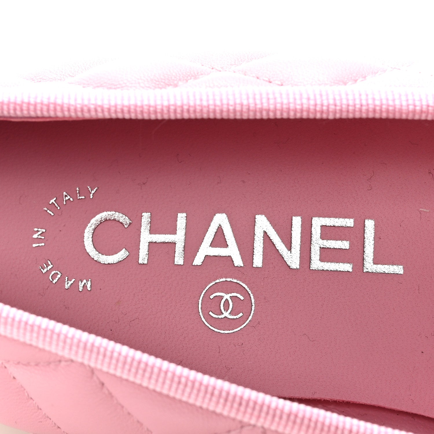 Chanel Lambskin Quilted CC Cap Toe Ballerina Flats 37.5 Pink Black 8 of 10
