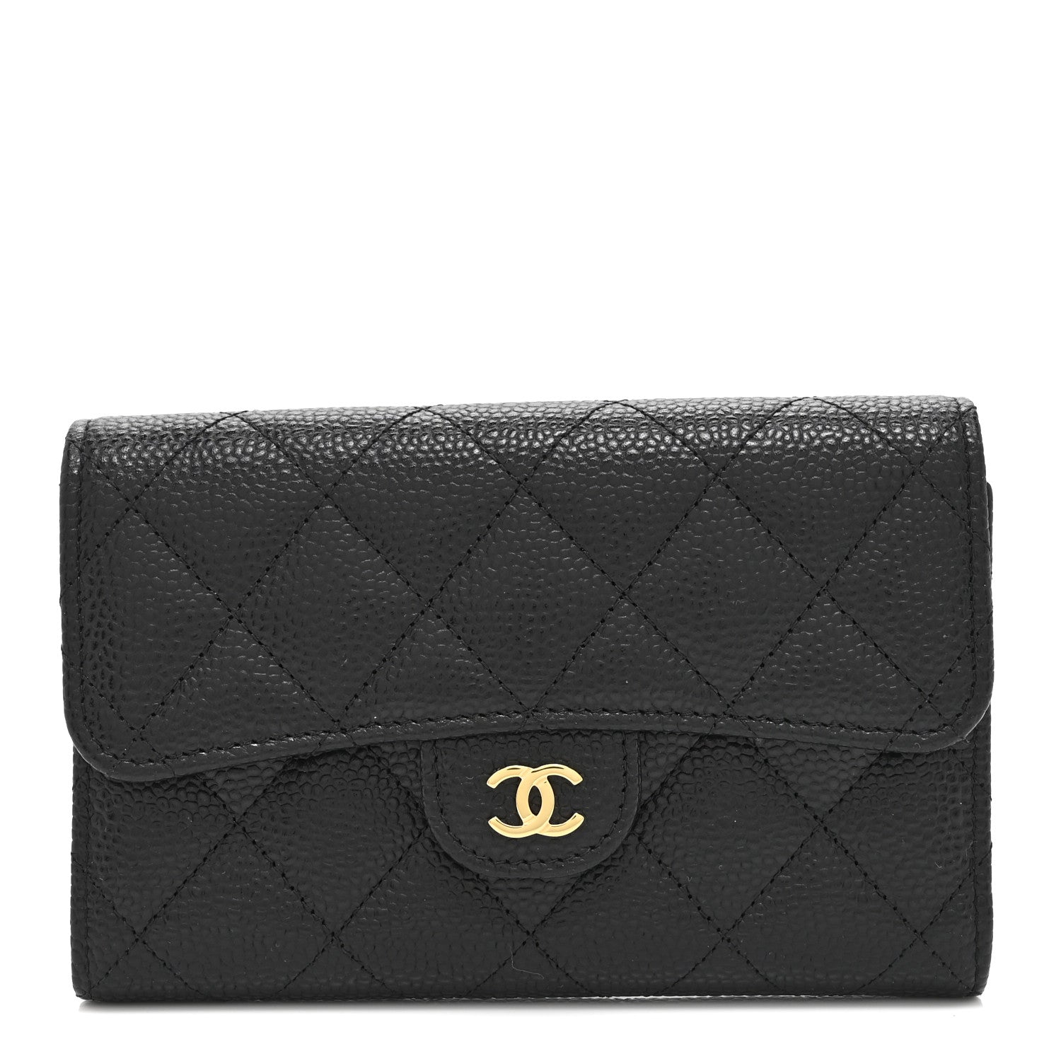 Chanel Caviar Quilted Medium Flap Wallet Black 1 of 12