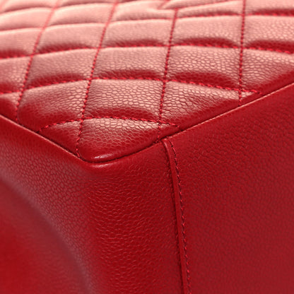 Chanel Caviar Quilted Grand Shopping Tote GST Red 9 of 13