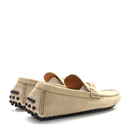 Louis Vuitton Suede Calfskin LV Porto Vecchio Moccasin Loafers 7.5 Beige 4 of 9