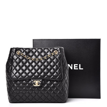 Chanel Lambskin Quilted Large Fluffy CC Shopping Tote Black 8 of 8