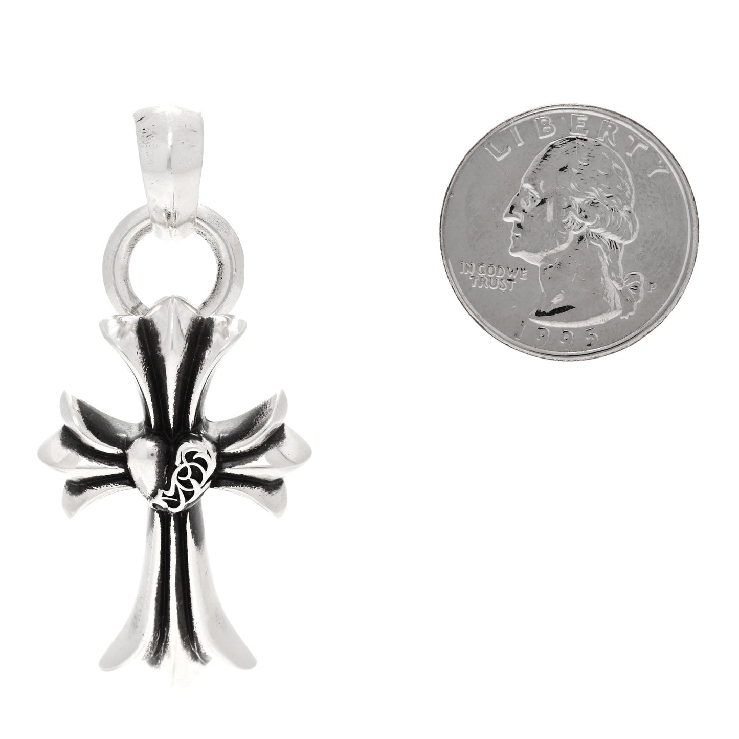 Sterling Silver Heart Cross Pendant