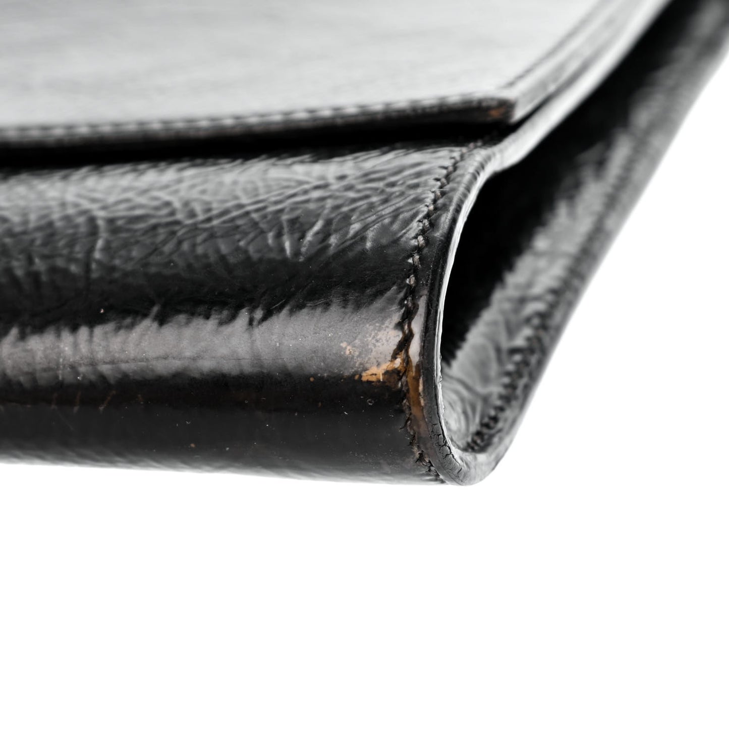 Textured Patent Monogram Large Belle De Jour Clutch Black