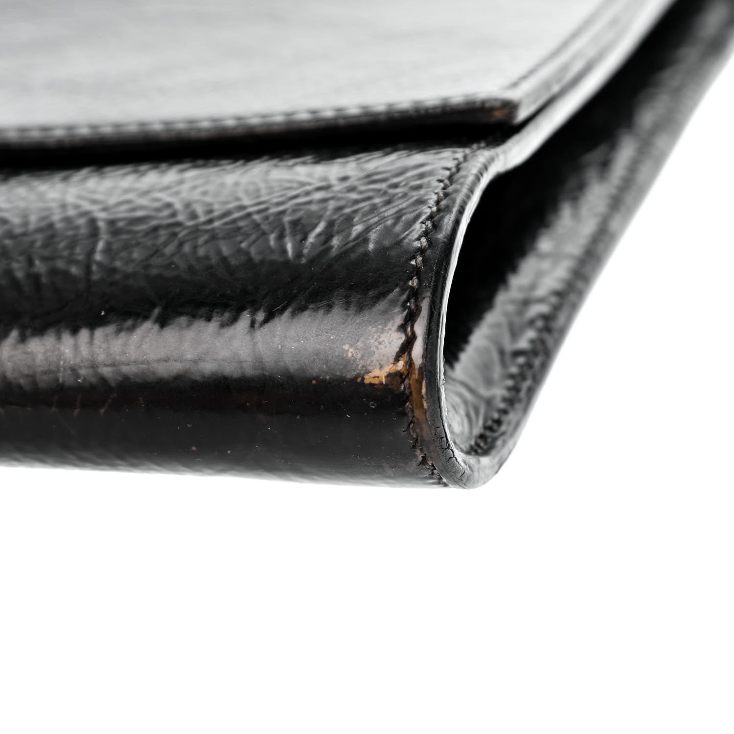 Saint Laurent Textured Patent Monogram Large Belle De Jour Clutch Black 18 of 18