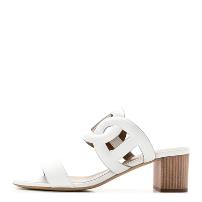 Hermes Nappa Bikini Sandals 37 White 1 of 8