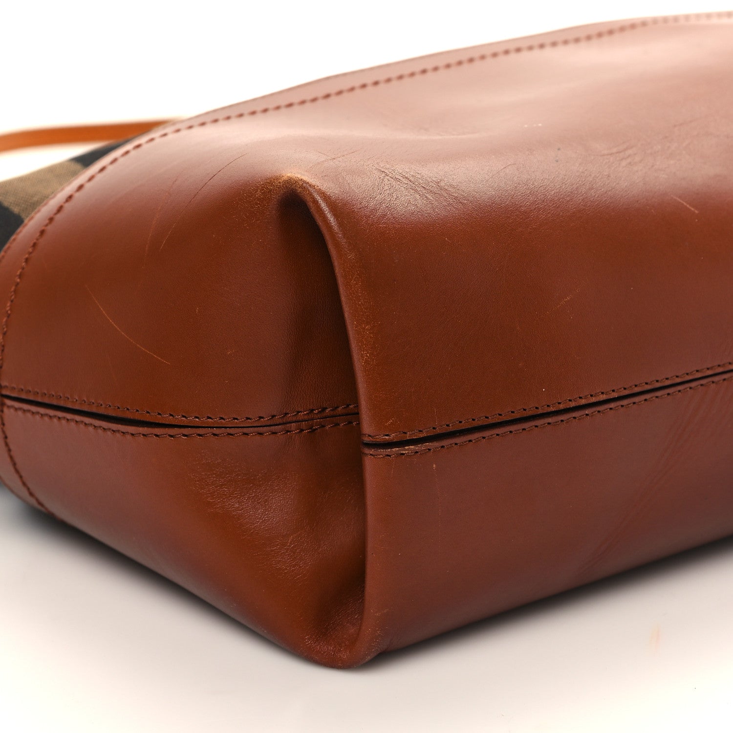 Fendi Pequin Cuoio Vegetale Medium Roll Tote Tobacco Cuoio Miele 9 of 13