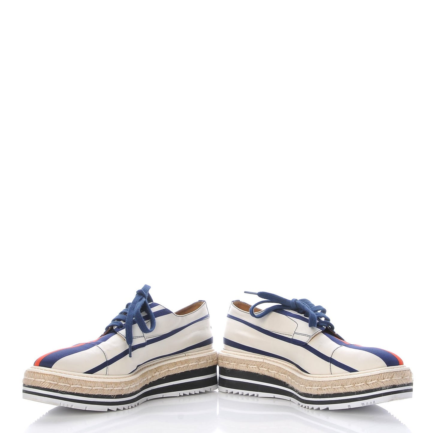 Radzimir Fabric Striped Platform Creeper 38.5 Bluette Rosso