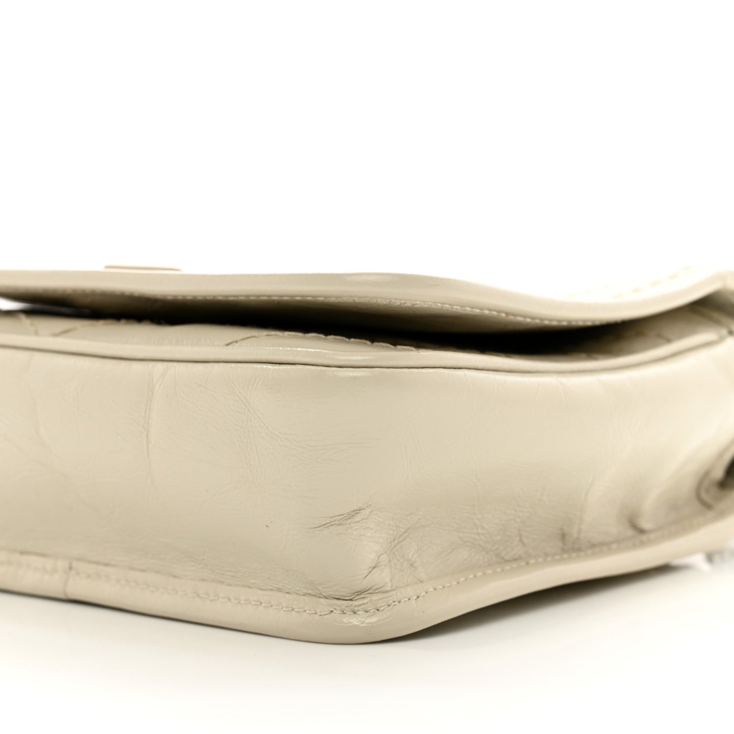 Crinkled Calfskin Matelasse Monogram Niki Chain Wallet Crema Soft