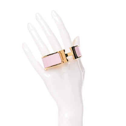 Hermes Enamel Wide Clic Clac H Bracelet GM Rose Dragee 2 of 5