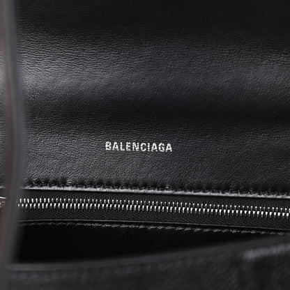 Balenciaga Grained Calfskin Small Hourglass Top Handle Bag Black 6 of 11