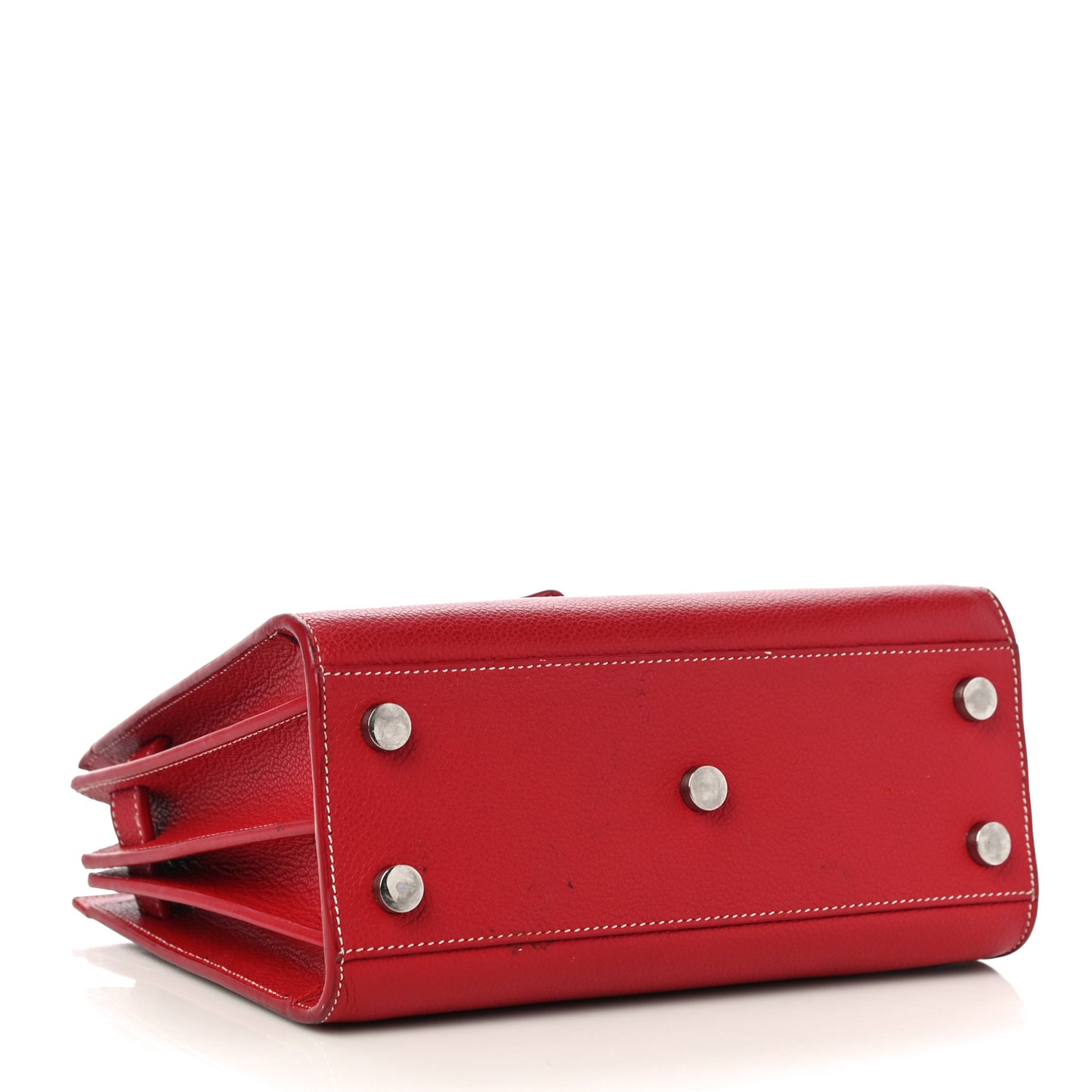 Grained Calfskin Nano Sac De Jour Lipstick Red