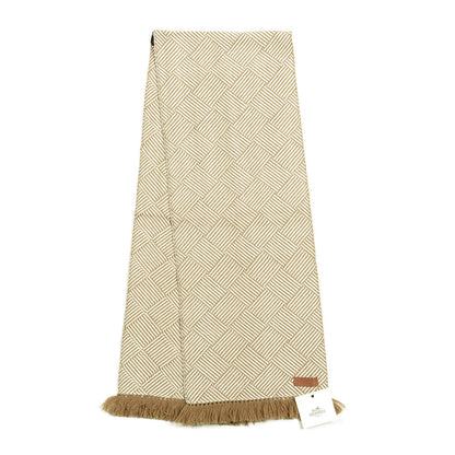 Hermes Cashmere Tile Weave Muffler Camel Ecru 2 of 4