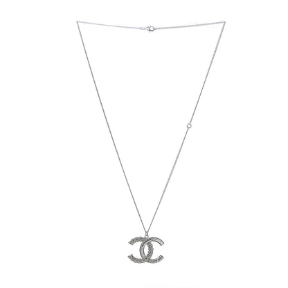 Chanel Baguette Crystal Large CC Necklace Silver 2 of 3