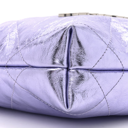 Chanel Metallic Calfskin Quilted Mini Chanel 22 Lilac 9 of 10